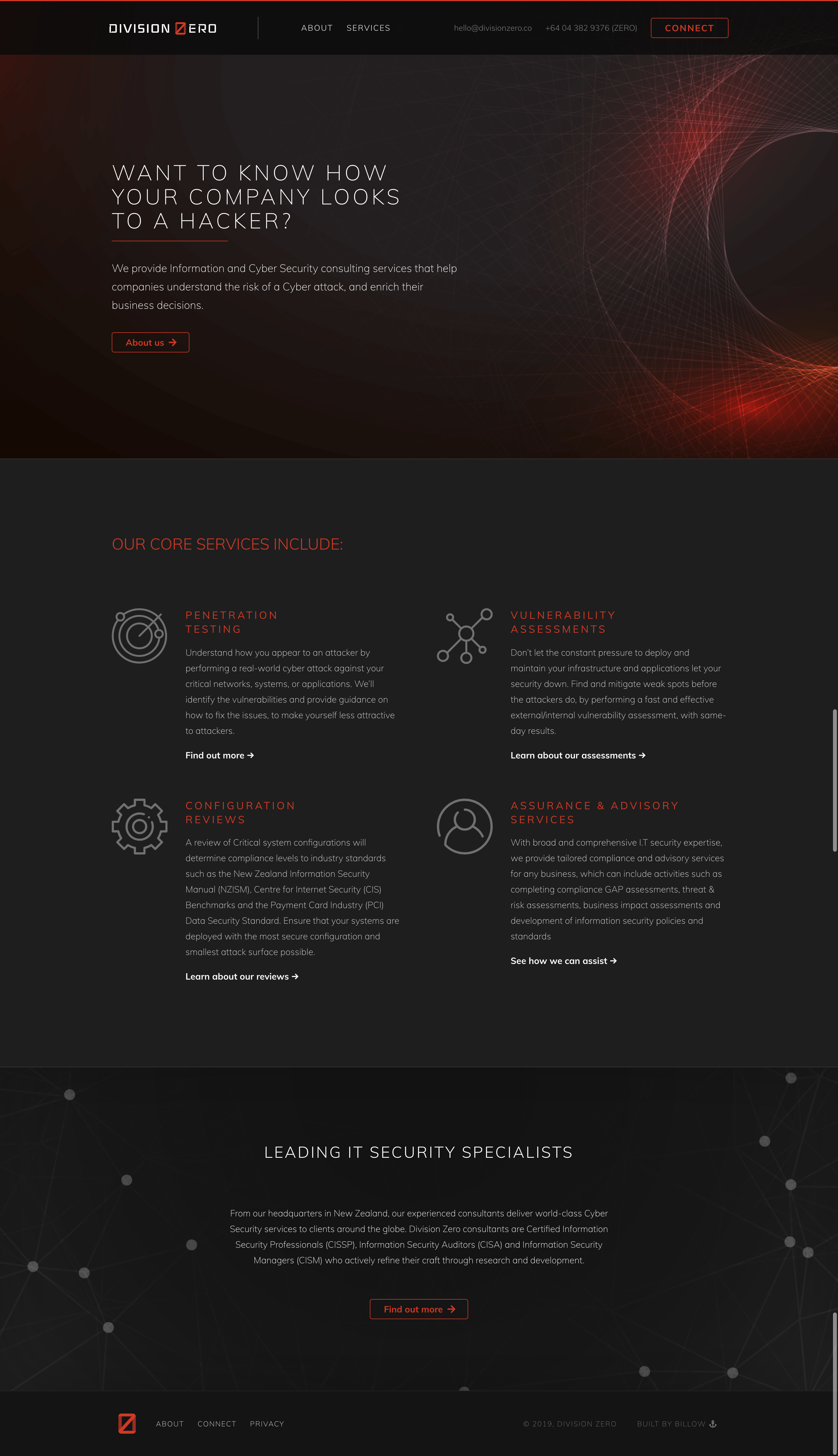 EDivision Zero website by Billow